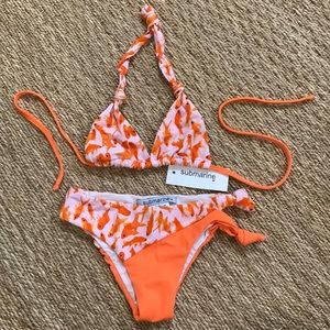 Submarine brand bikini size 6 - orange with fish